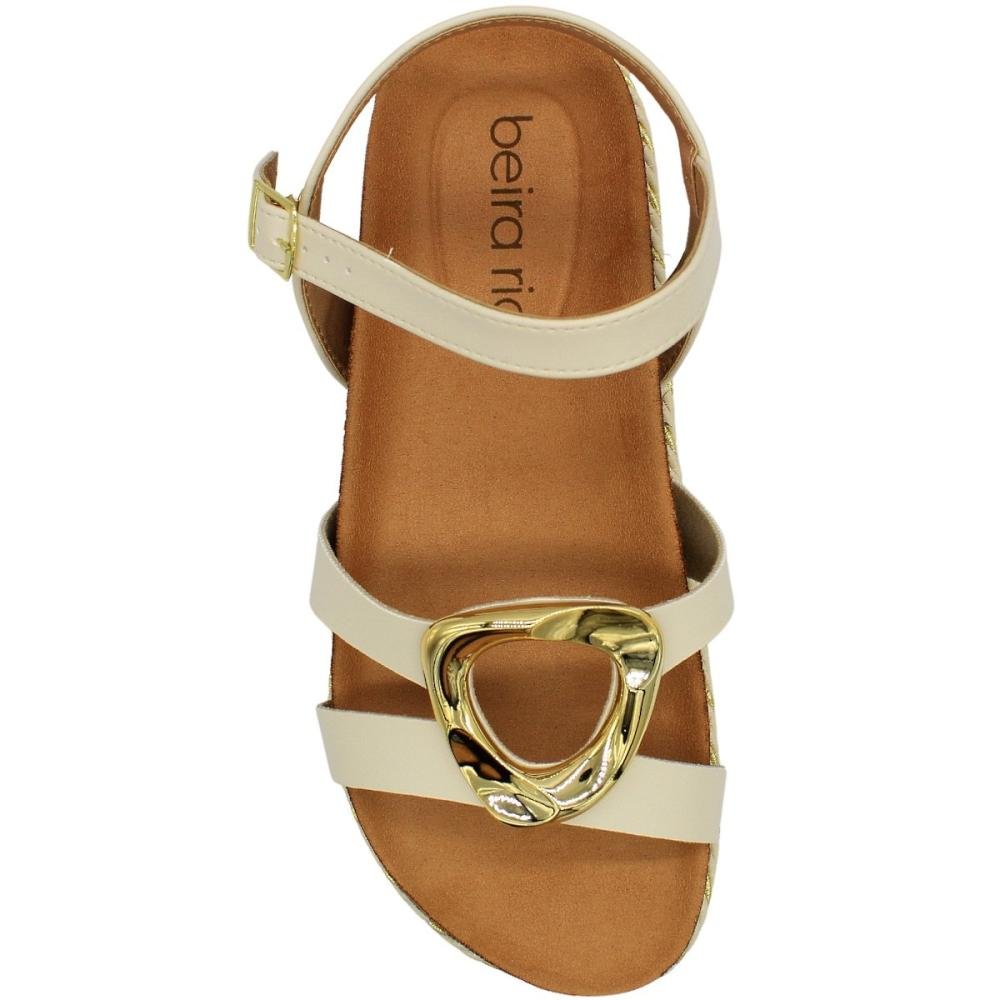 Sandália Plataforma Beira Rio Decoração Metalizada Feminina Branco 4