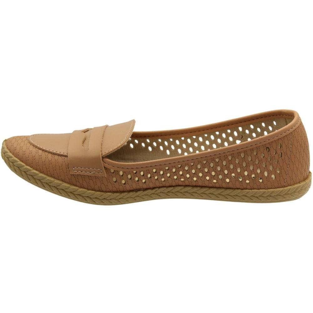 Sapatilha Moleca Entressola Tramada Furos Feminino Bege 2