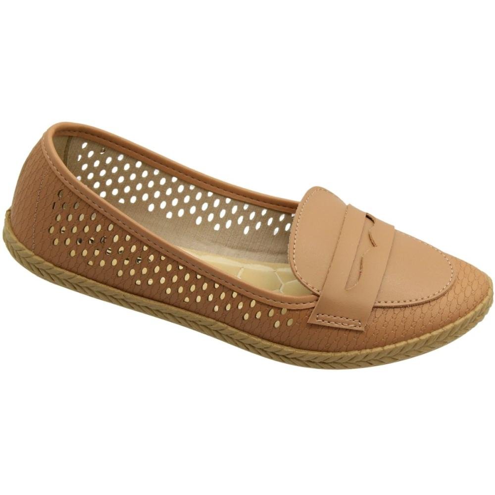 Sapatilha Moleca Entressola Tramada Furos Feminino Bege 3