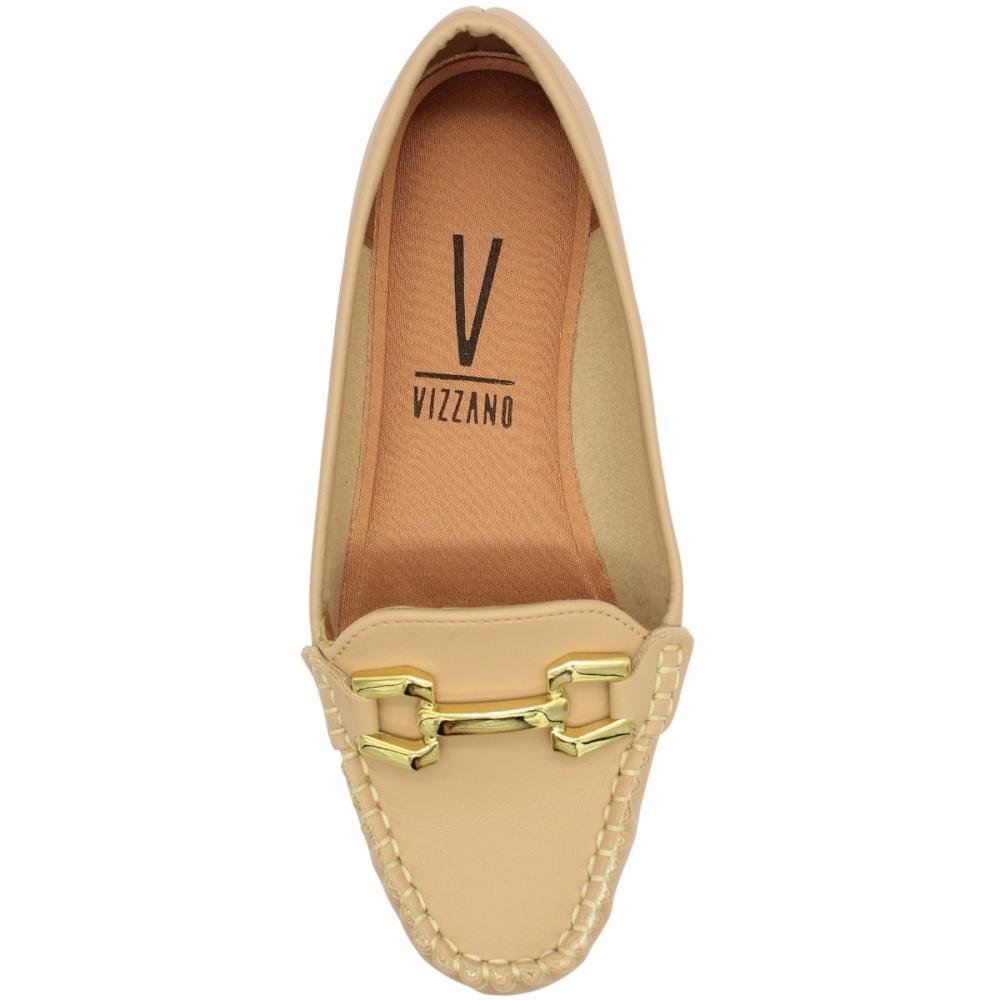Sapatilha Mocassim Vizzano Adorno Metalizado Feminina Bege 4