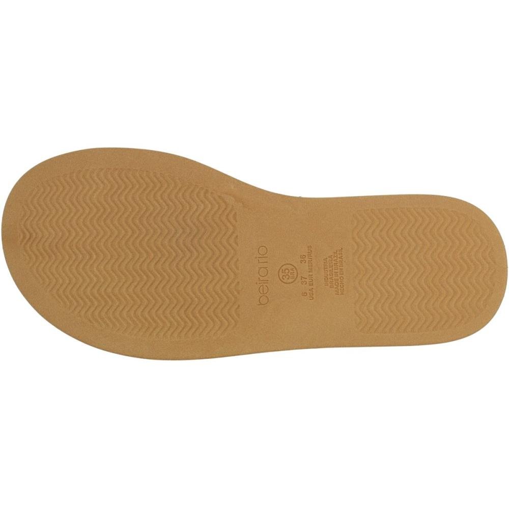 Tamanco Papete Beira Rio Tira Tramada Decorada Feminino Bege 5