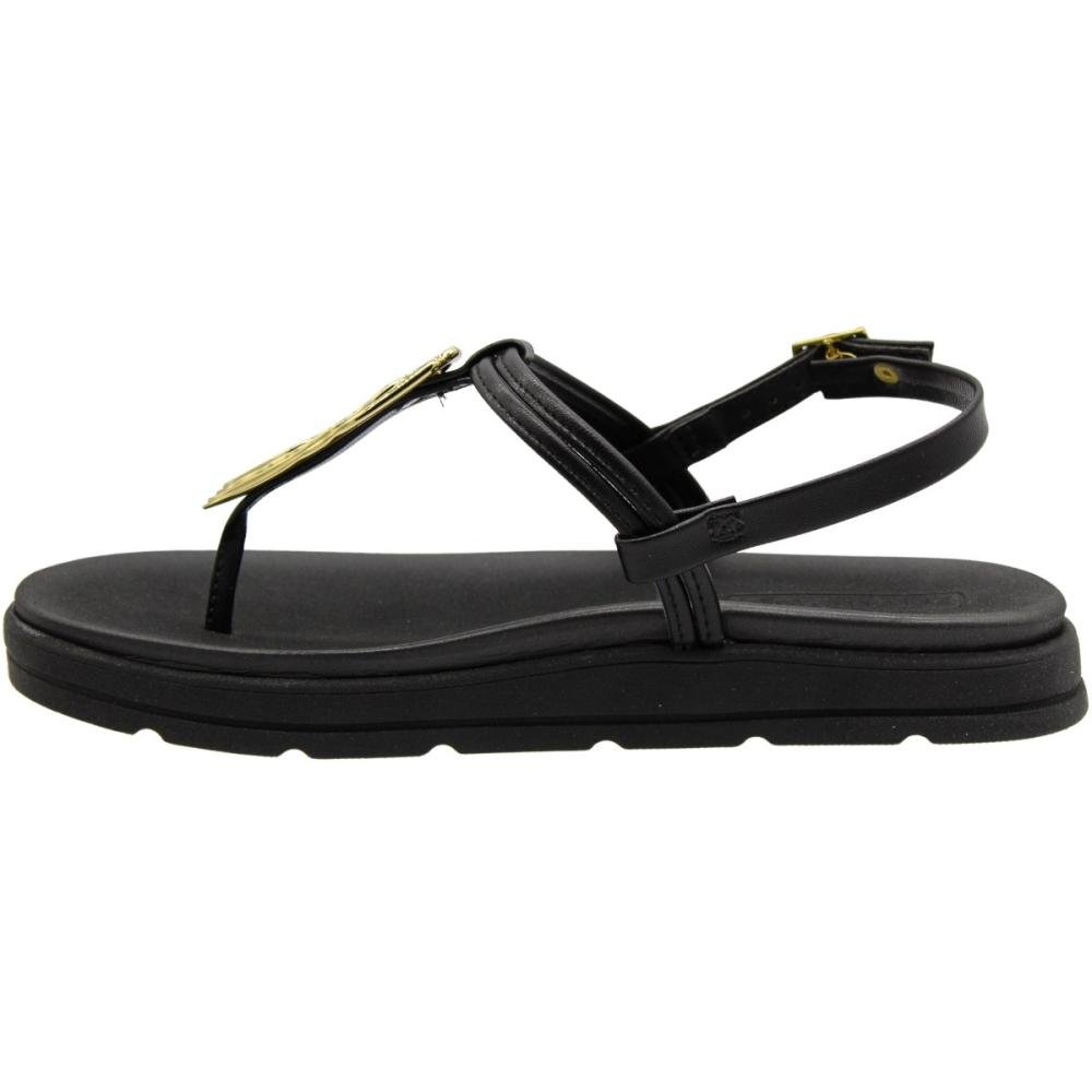 Sandália Plataforma Moleca Adorno Metalizado Feminina Preto 2