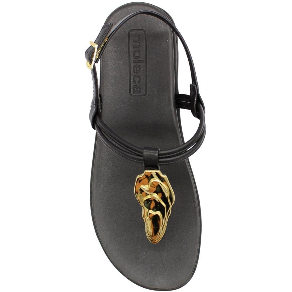 Sandália Plataforma Moleca Adorno Metalizado Feminina Preto 4