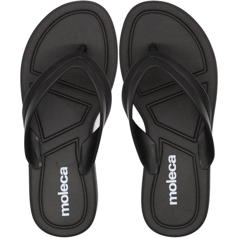 Chinelo De Dedo Moleca Tira Texturizada Leve Feminino Preto 1
