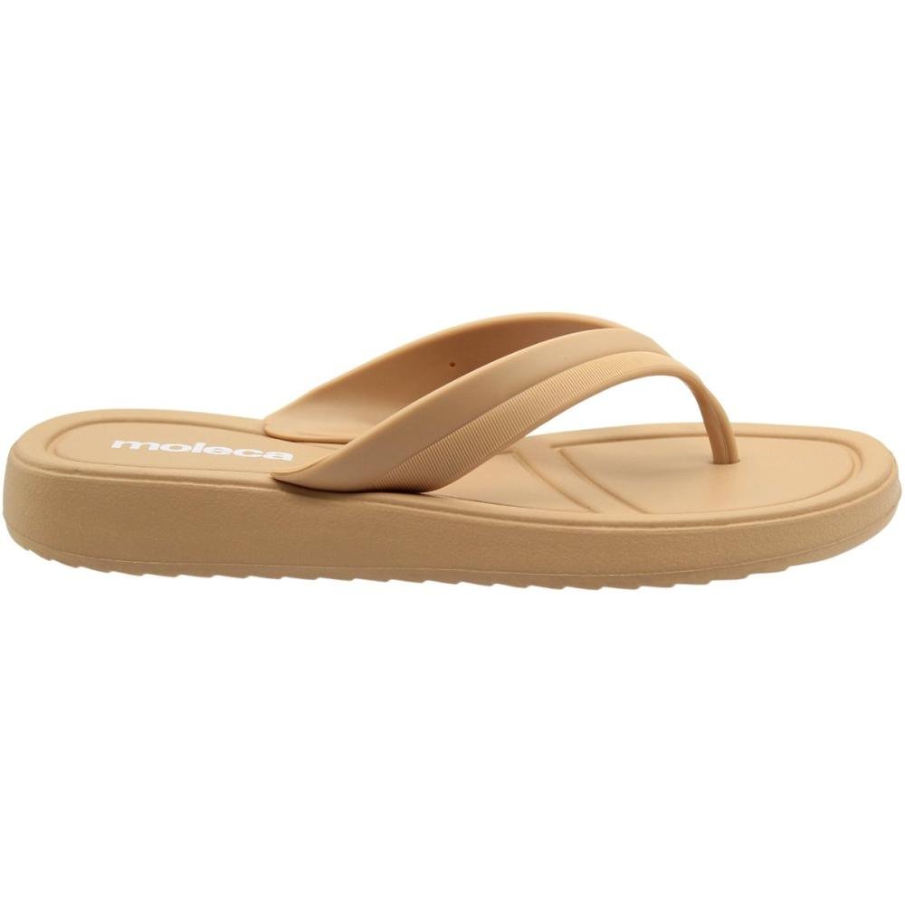 Chinelo De Dedo Moleca Tira Texturizada Leve Feminino Bege 2
