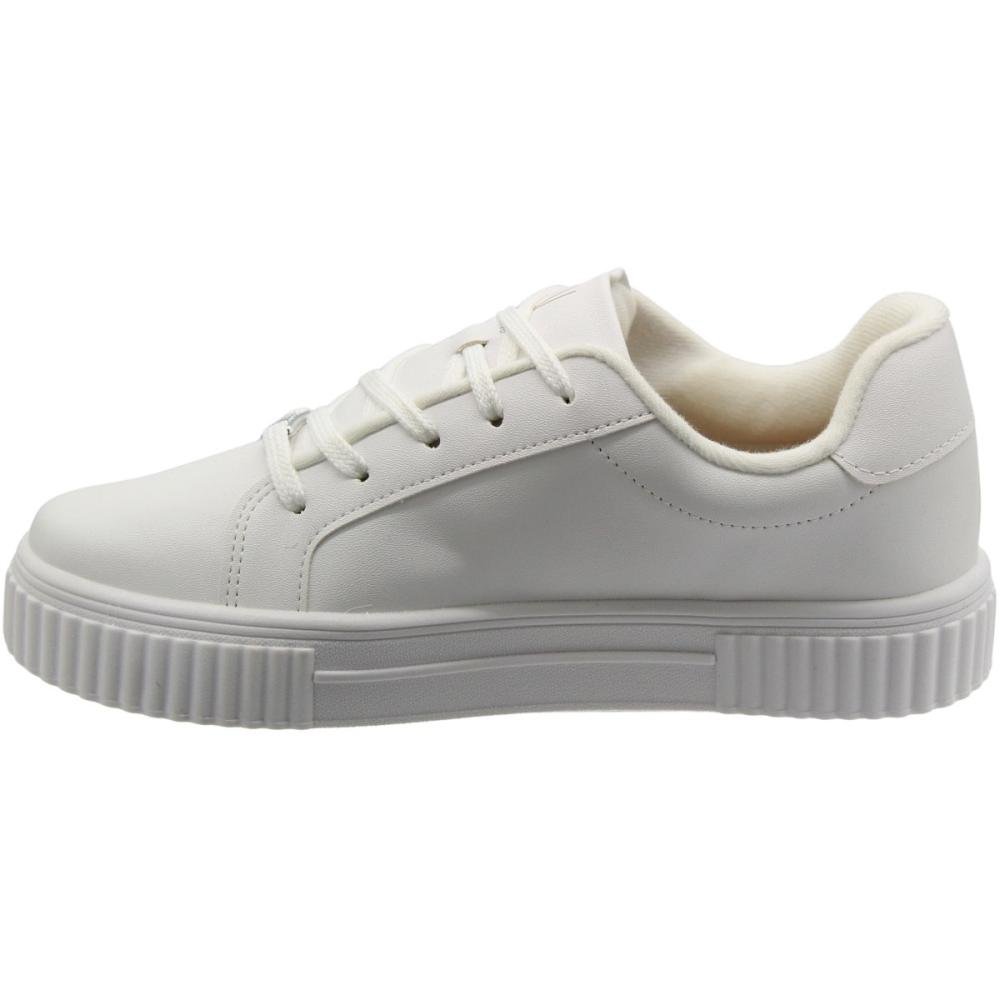 Tênis Casual Vizzano Elevado Furos Macio Feminino Branco 2