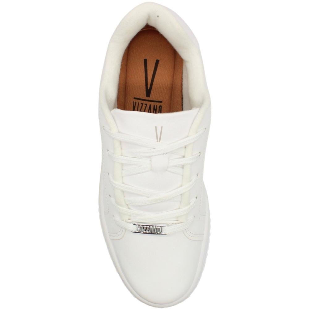 Tênis Casual Vizzano Elevado Furos Macio Feminino Branco 4