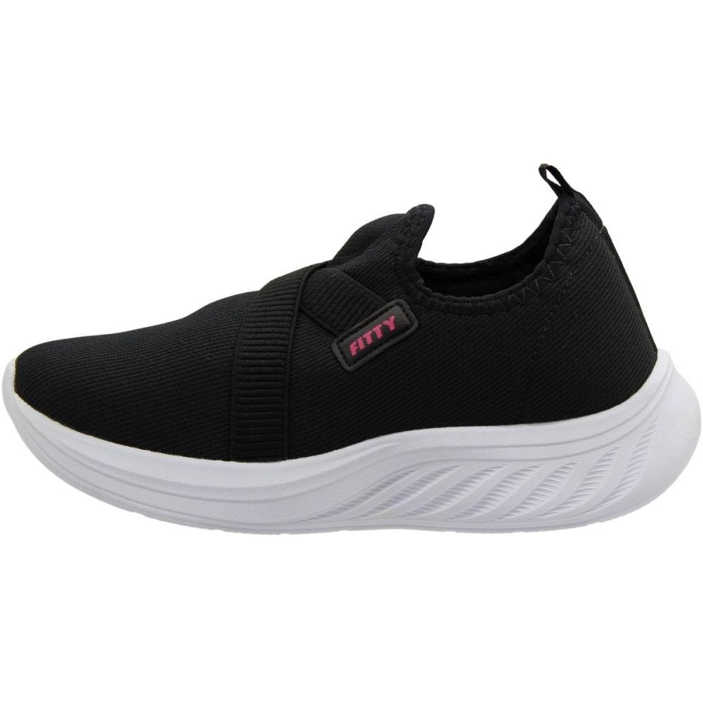 Tênis Slip On La Fitty Tiras Cruzadas Feminino Preto 2