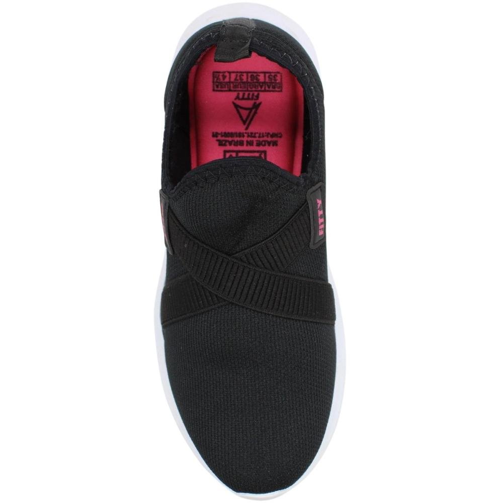 Tênis Slip On La Fitty Tiras Cruzadas Feminino Preto 4