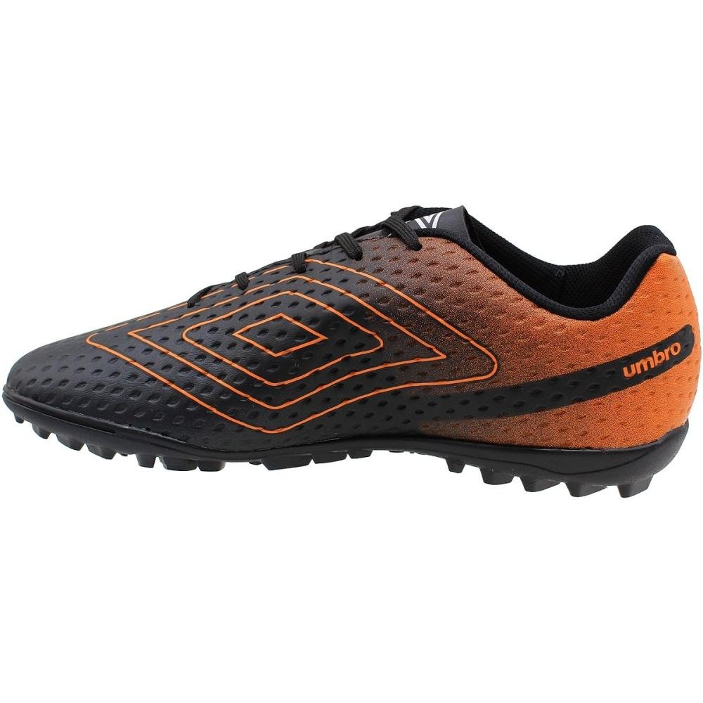 Chuteira Society Umbro Warskin Masculina Preto/Laranja 3