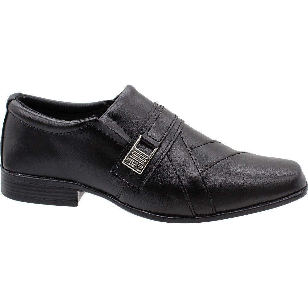 Sapato Social Kipasso Sem Cadarço Elástico Recortes Masculino Preto 2