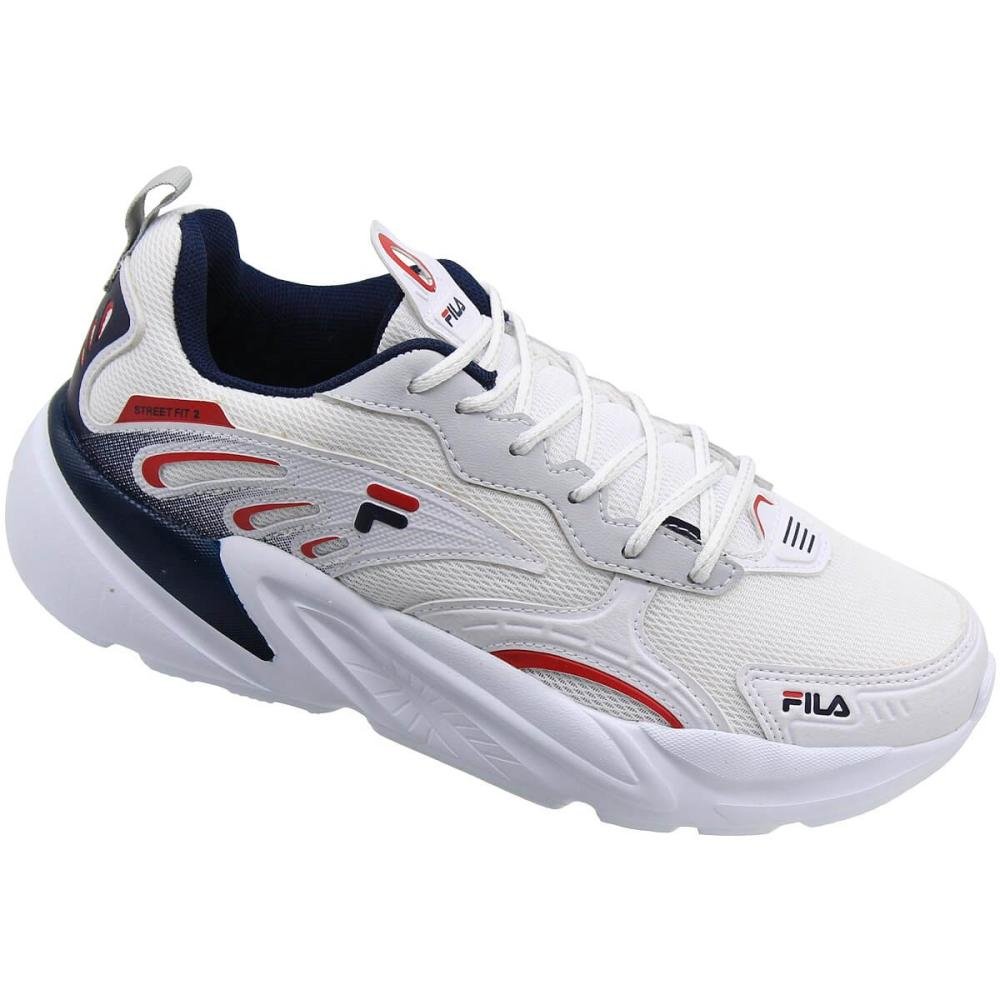 Tênis Running Fila Esportivo Street Fit 2 Masculino Branco/Azul 2