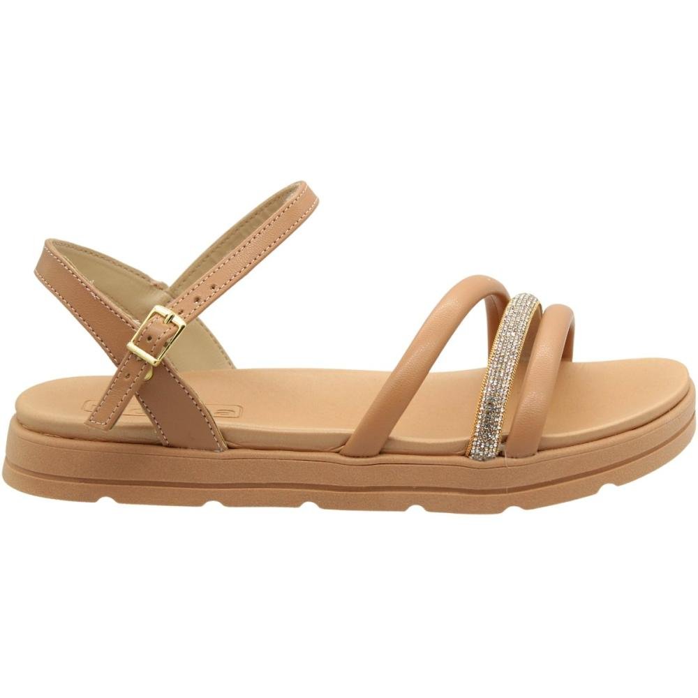 Sandália Plataforma Moleca Tira Strass Cintilante Feminina