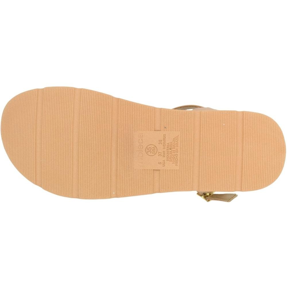 Sandália Plataforma Moleca Tira Strass Cintilante Feminina Bege 5