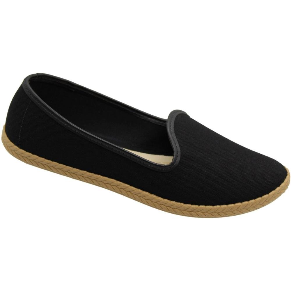Sapatilha Mocassim Moleca Napa Sider Tramado Feminino Preto 3
