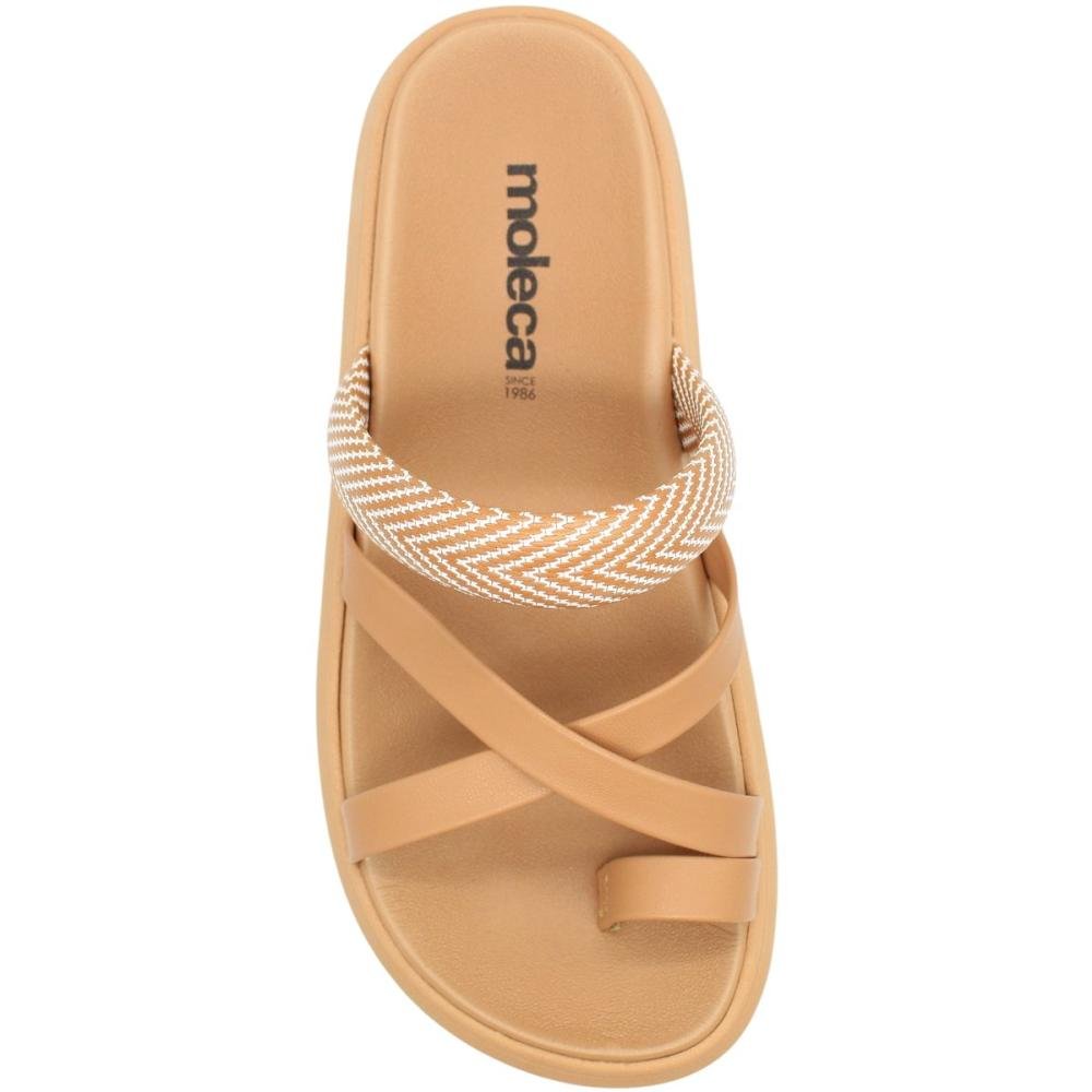 Tamanco Papete Moleca Tira Tresse Tiras Cruzadas Feminino Bege 4