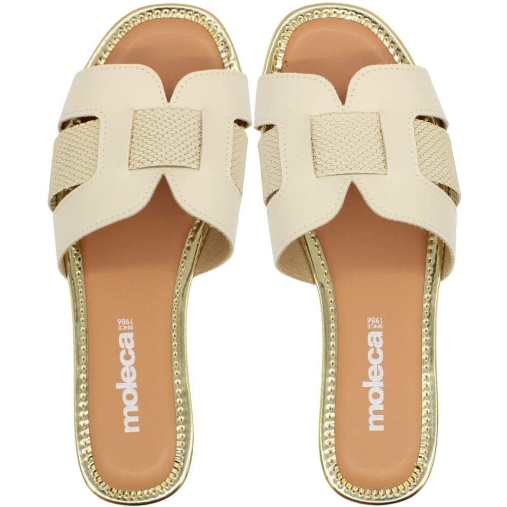 Tamanco Rasteiro Moleca Glamour Tiras Transversais Feminino