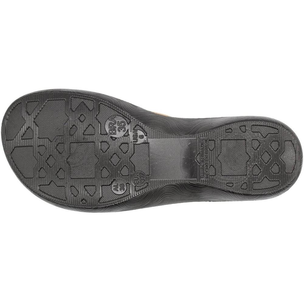 Tamanco Terra E Água Comfort Tiras Texturizadas Aplique Feminino Preto/Marrom 5