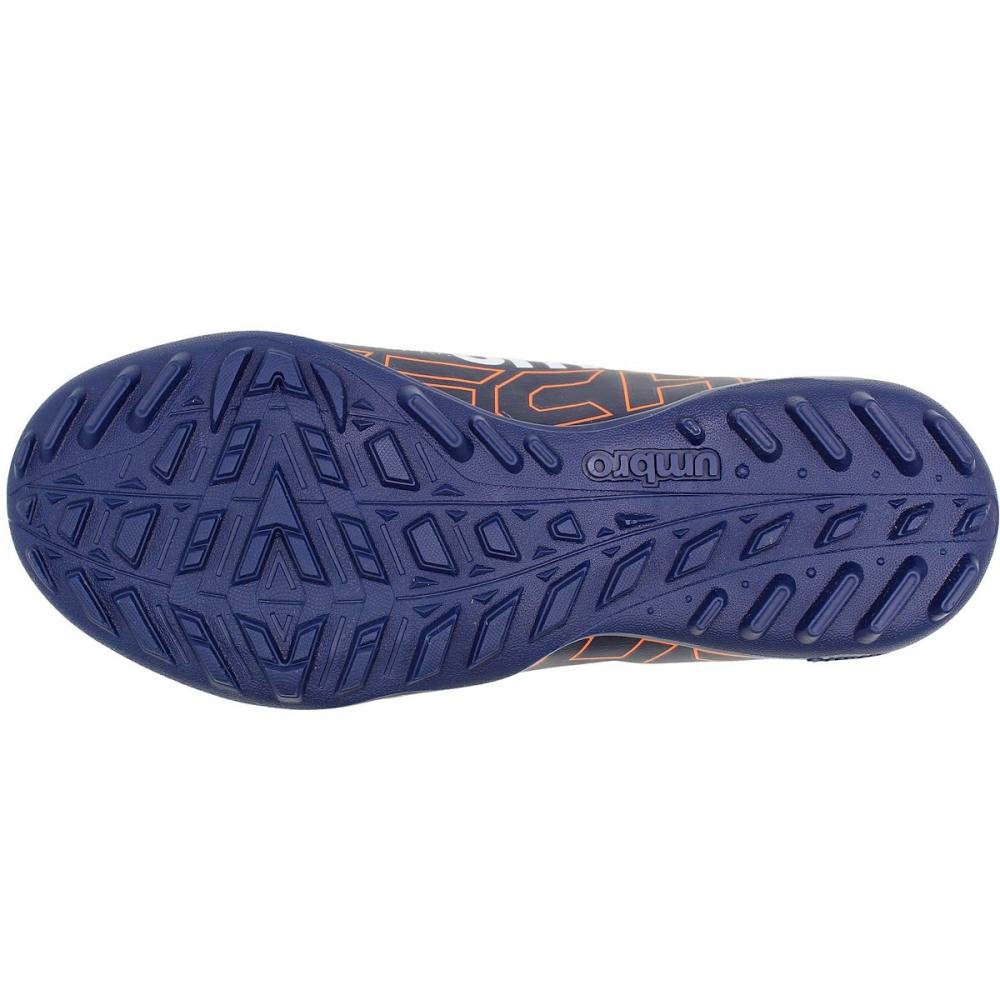 Chuteira Infantil Umbro Techno JR Society Menino Azul/Laranja 5