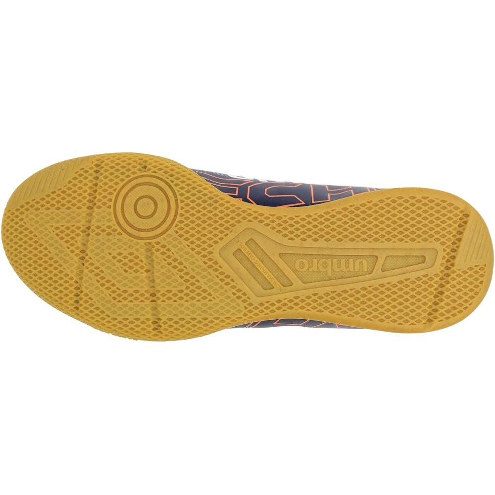 Chuteira Infantil Umbro Techno JR Futsal Indoor Menino Azul/Laranja 5