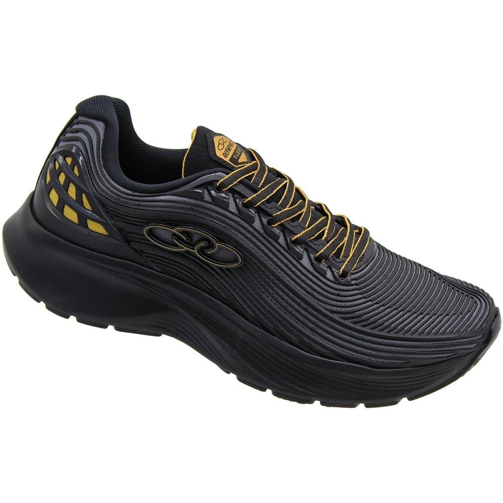Tênis Olympikus Fluir Cover Grid Relevo Esportivo Masculino Preto 3