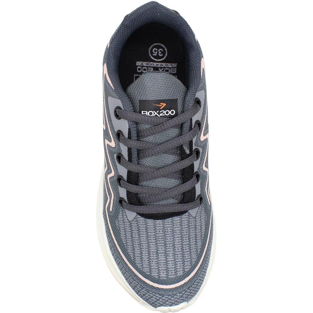 Tênis Feminino Esportivo Academia Caminhada Box 200 Knit  Cinza 4