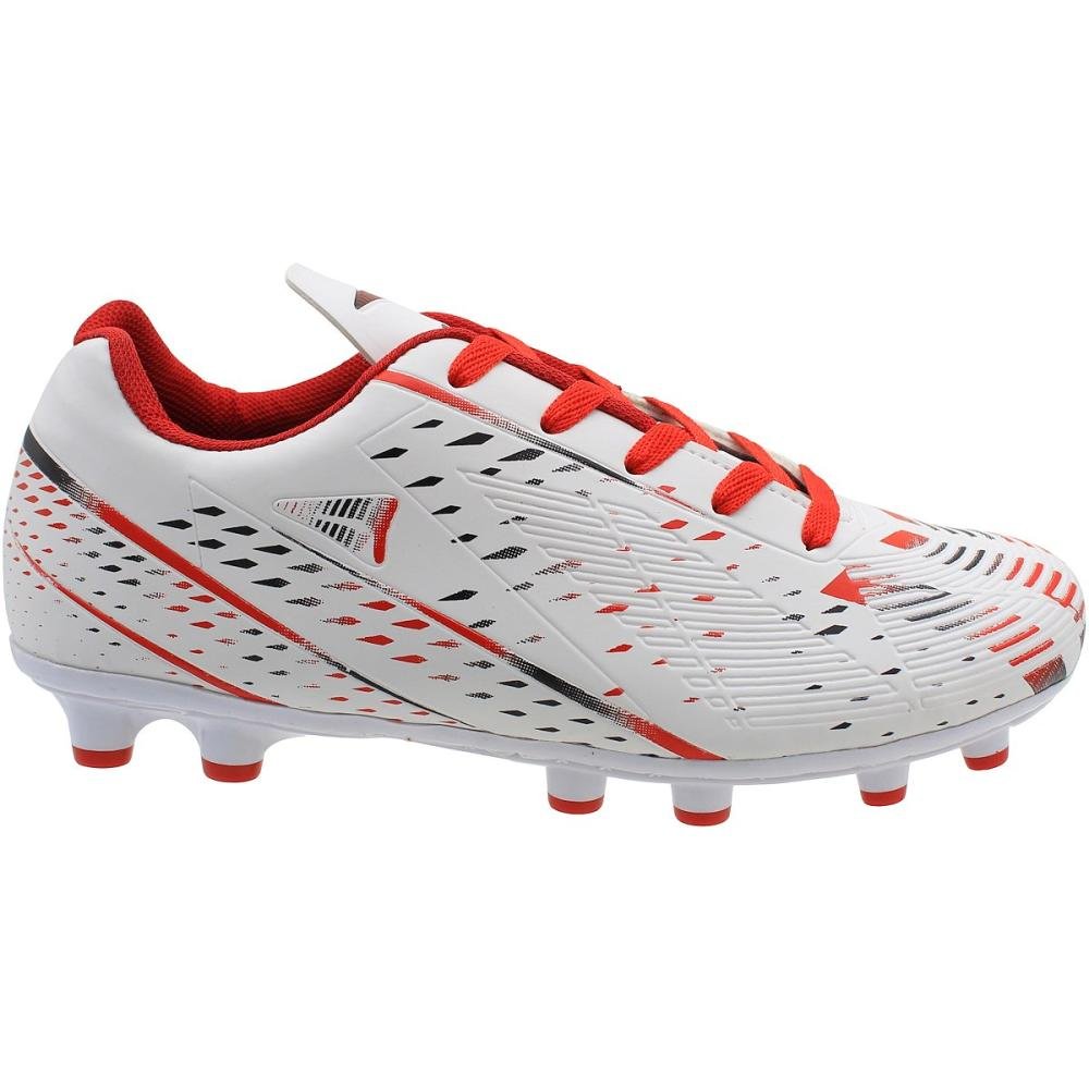 Chuteira de Campo Masculina Winner Texturizada Tricolor  Branco/Laranja 2