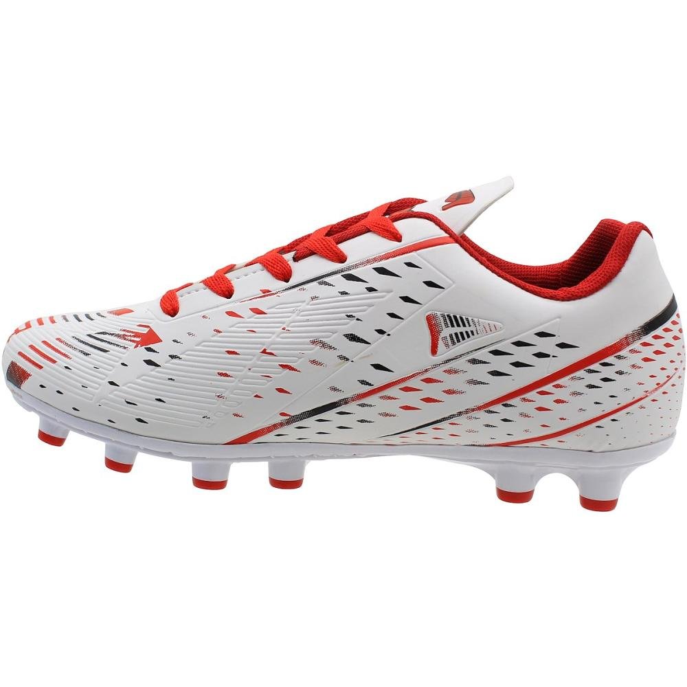 Chuteira de Campo Masculina Winner Texturizada Tricolor  Branco/Laranja 3