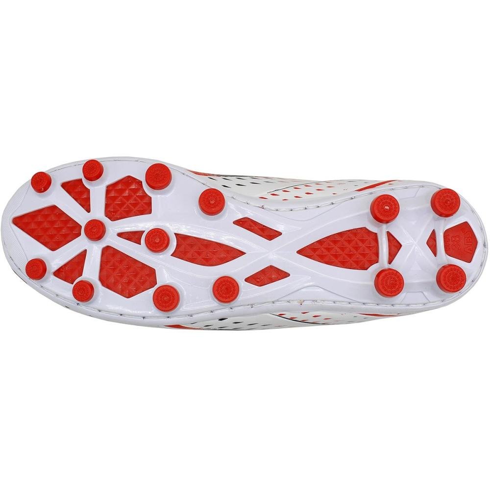 Chuteira de Campo Masculina Winner Texturizada Tricolor  Branco/Laranja 5