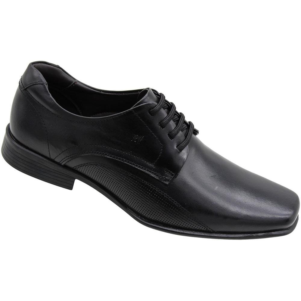 Sapato Social Masculino Rafarillo Senna Couro Bico Quadrado Preto 1