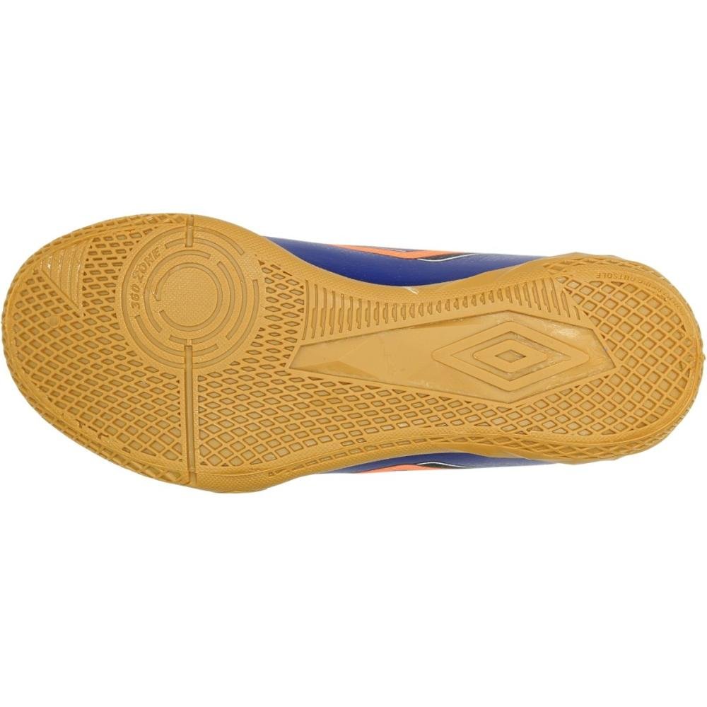 Chuteira Futsal Infantil Umbro Fast II Macia Menino Azul/Laranja 5