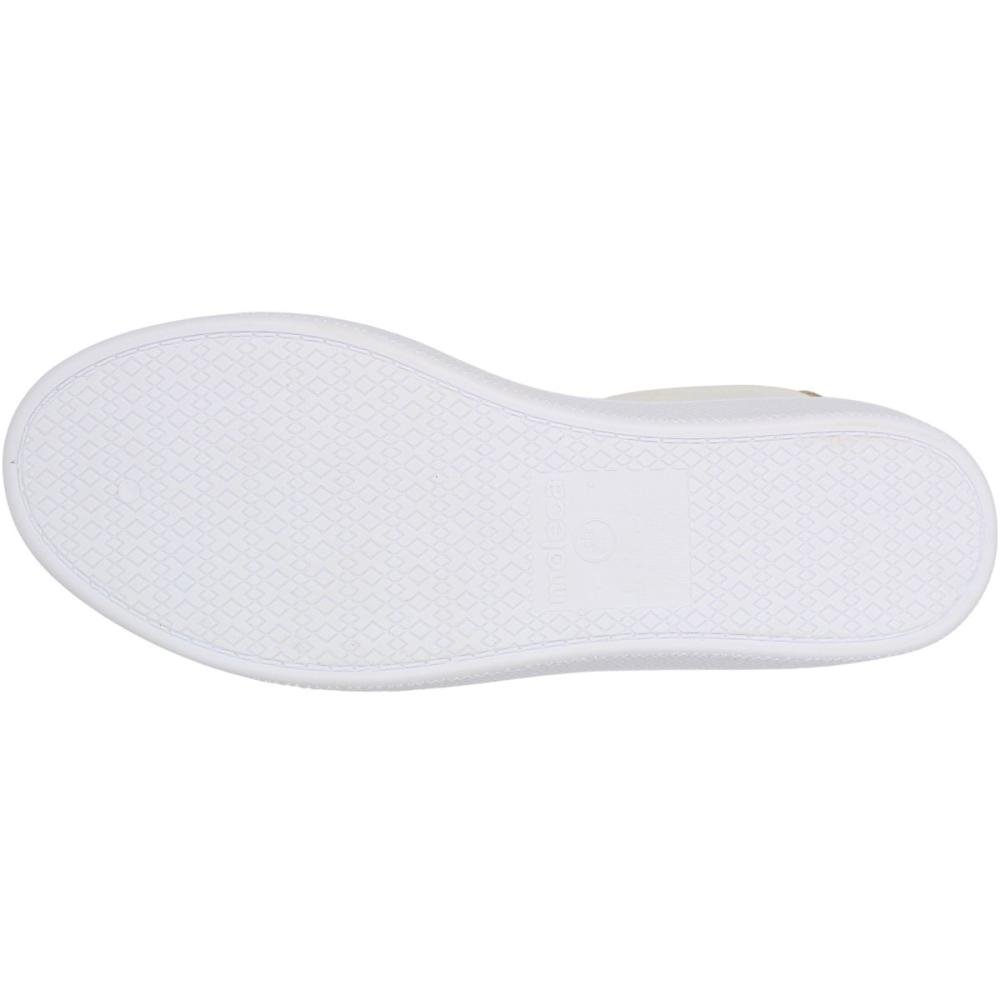 Tênis Casual Moleca Listras Acolchoado Napa Viena Feminino Branco 5