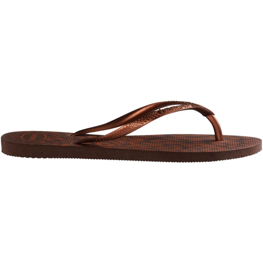 Chinelo De Dedo Havaianas Slim Animal Print Feminino Marrom 2