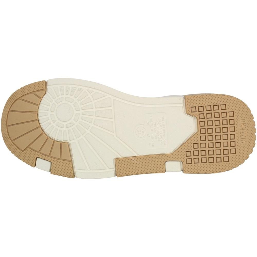 Tênis Casual Vizzano Elevado Texturizado Acolchoado Feminino Bege 5