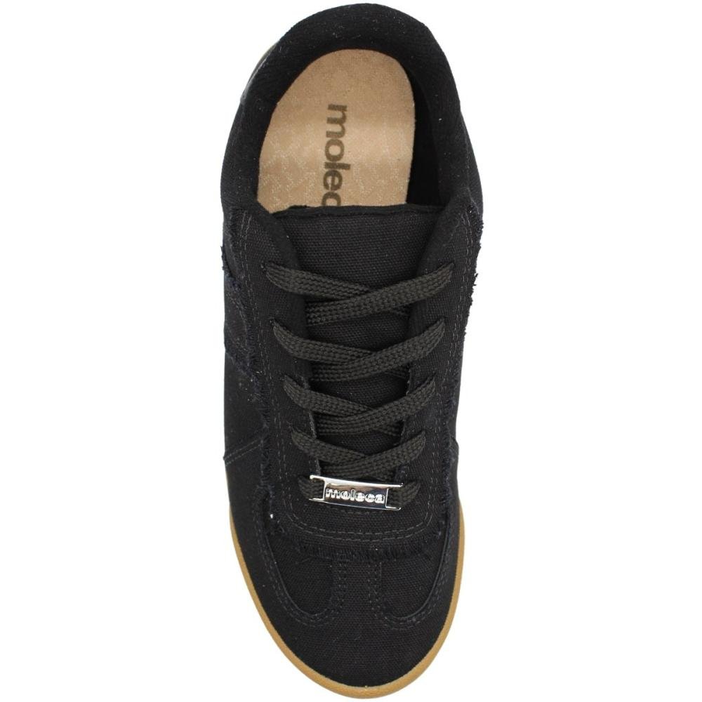 Tênis Casual Moleca Lona Sider Franjinhas Feminino Preto 4