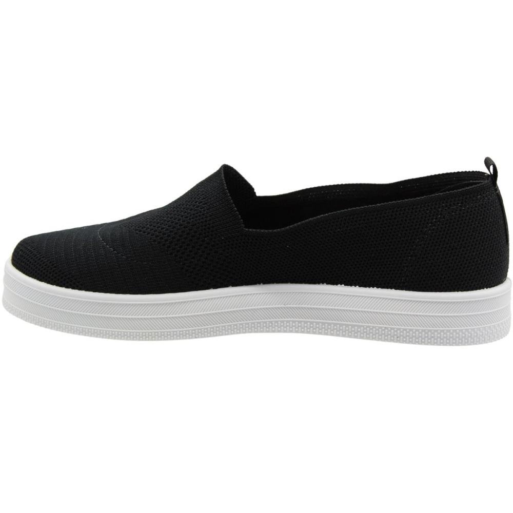 Tênis Casual Iate Beira Rio Gaspea Knit Respirável Feminino Preto 2