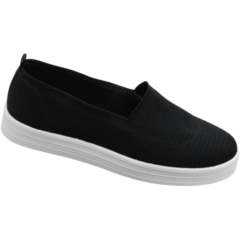 Tênis Casual Iate Beira Rio Gaspea Knit Respirável Feminino Preto 3