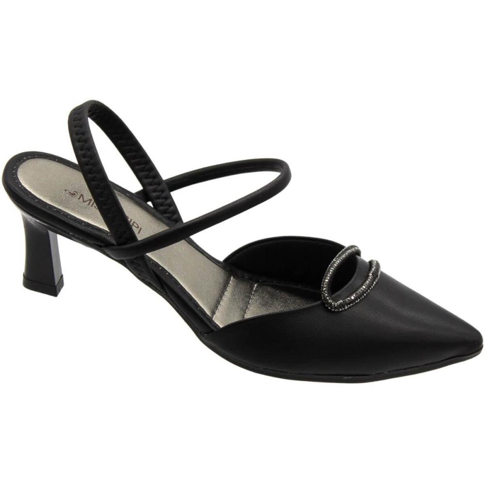Sapato Scarpin Mississipi Tiras Finas Strass Feminino Preto 3