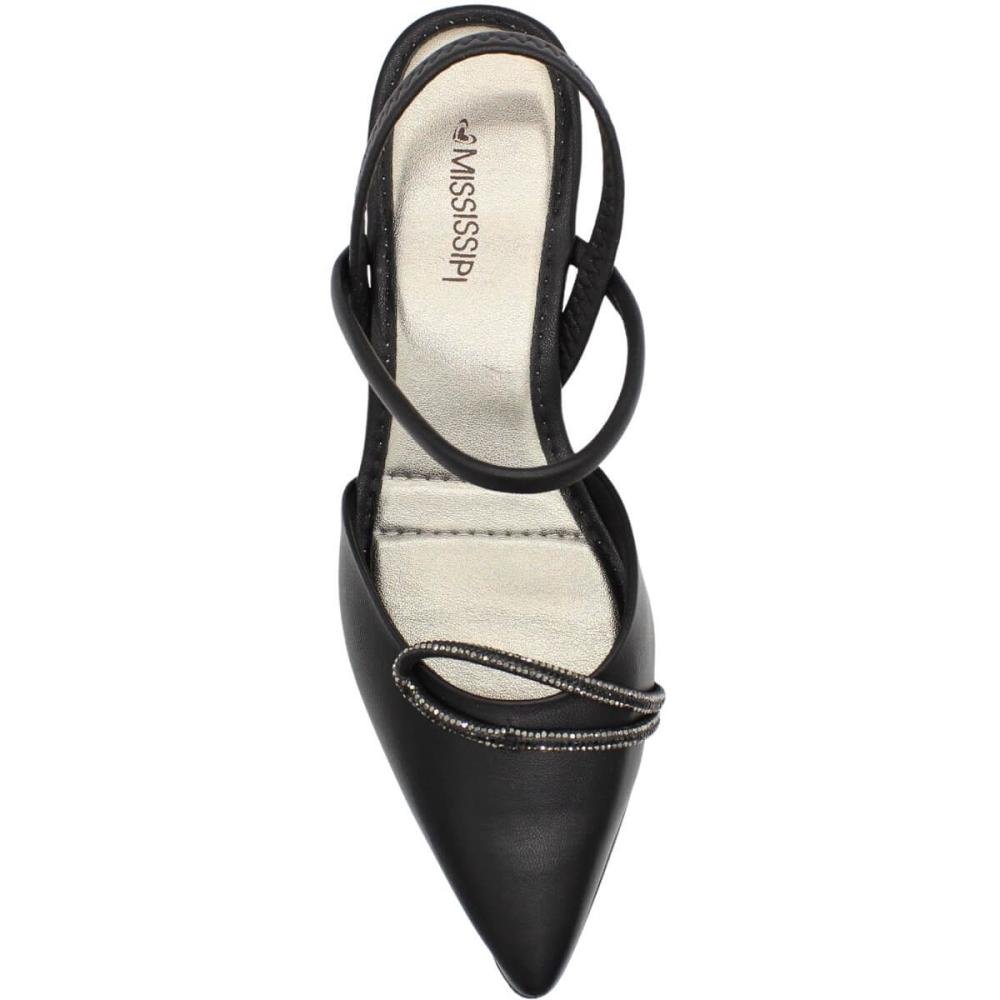 Sapato Scarpin Mississipi Tiras Finas Strass Feminino Preto 4
