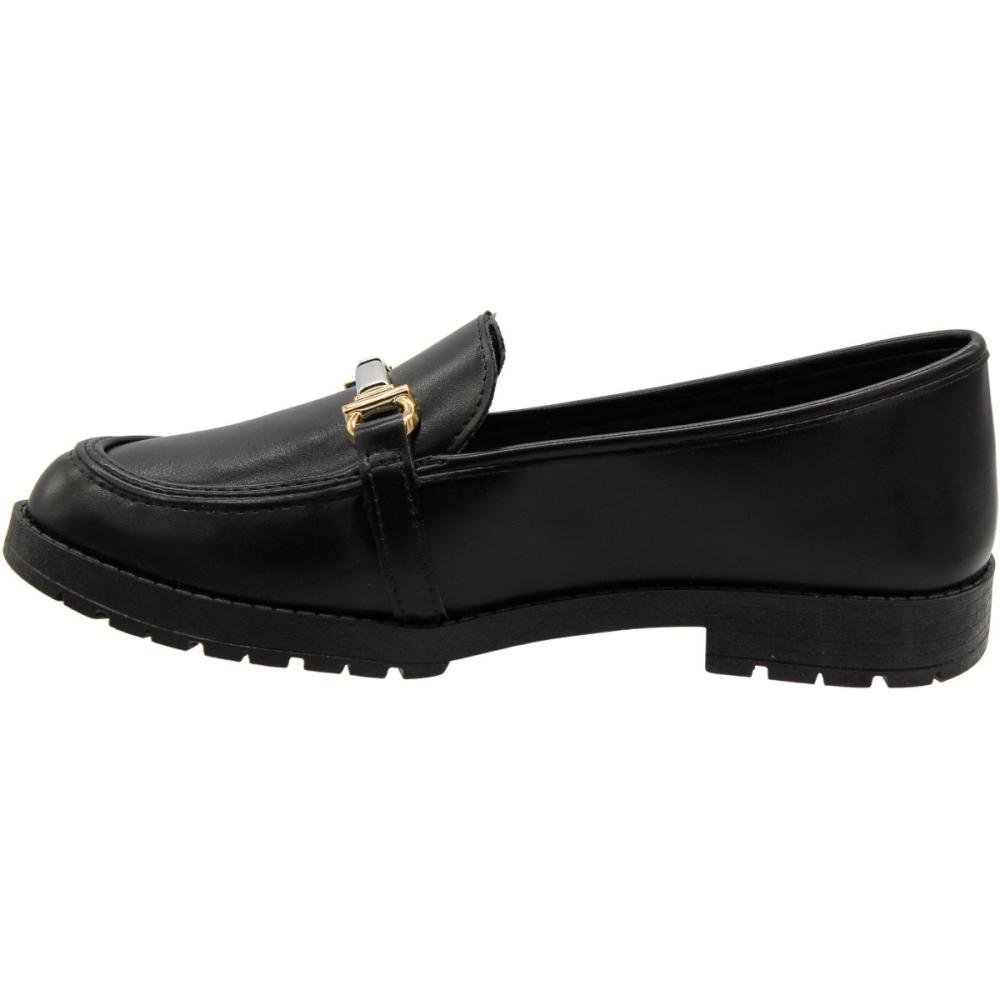Sapatilha Mocassim Mississipi Napa Galbani Adorno Metálico Feminino Preto 2