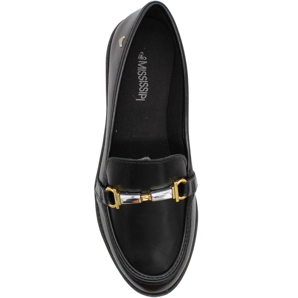 Sapatilha Mocassim Mississipi Napa Galbani Adorno Metálico Feminino Preto 4