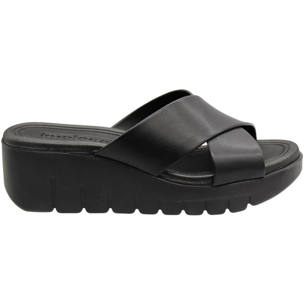 Tamanco Slide Plataforma Moleca Tiras Cruzadas Feminino