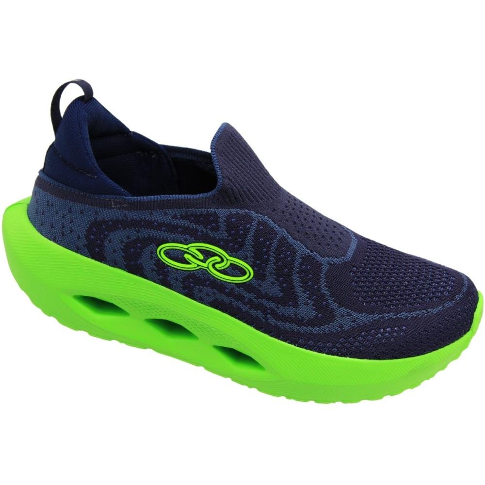 Tênis Esportivo Calce Fácil Olympikus Pixel Infantil Menino Azul/Verde 3