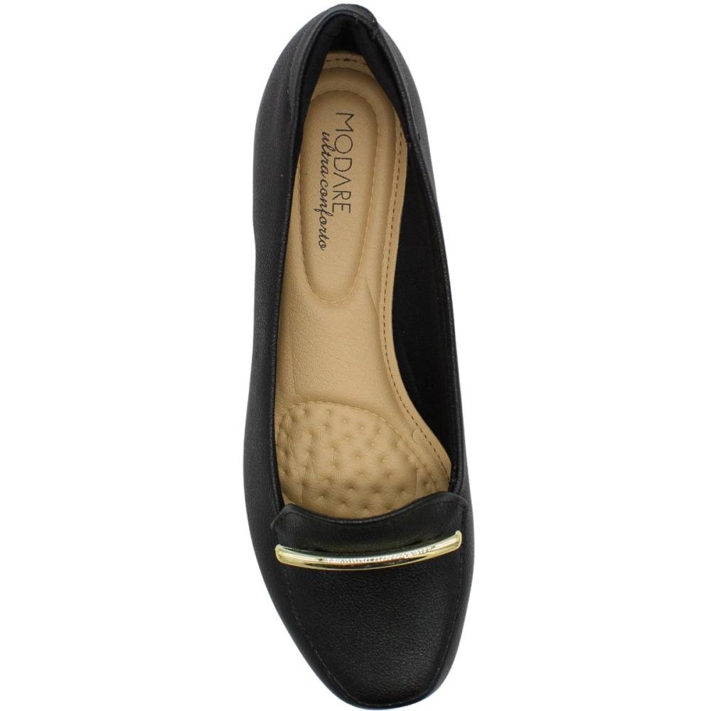 Sapatilha Mocassim Modare Napa Floather Ultra conforto Feminina Preto 3