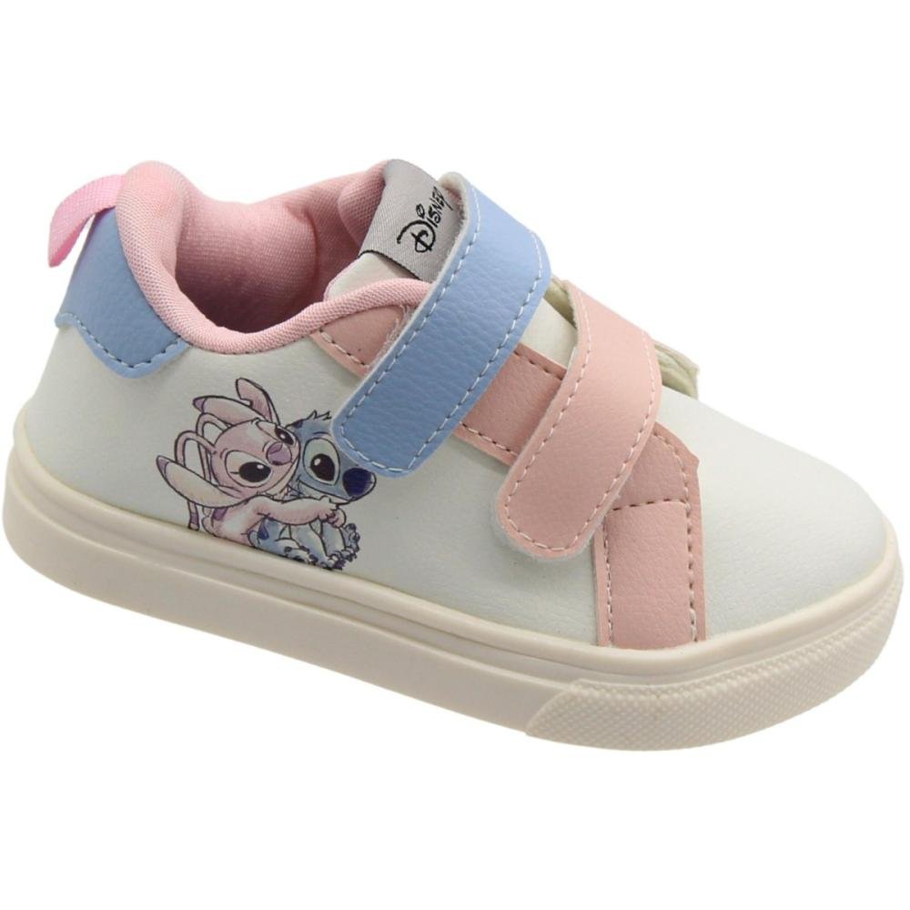 Tênis Casual Infantil Dyan Tiras Autocolantes Menina Branco/Azul/Rosa 3