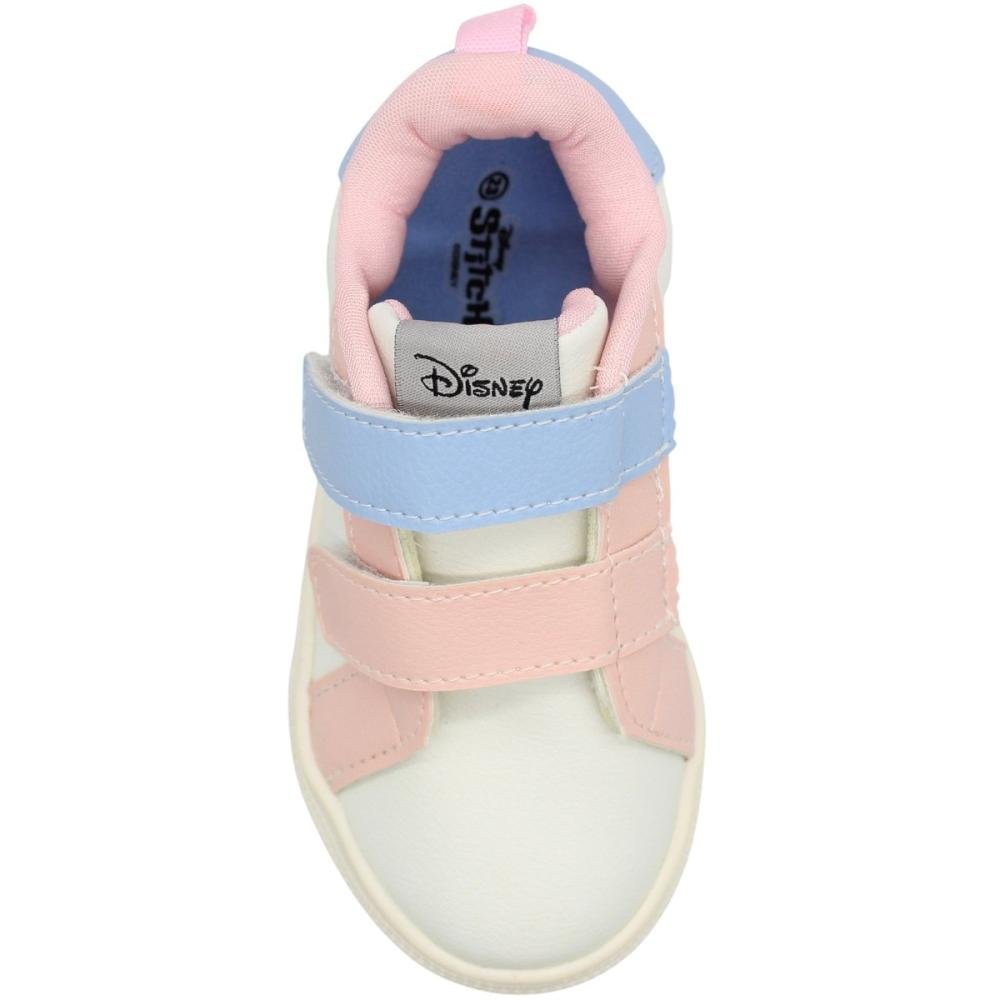 Tênis Casual Infantil Dyan Tiras Autocolantes Menina Branco/Azul/Rosa 4