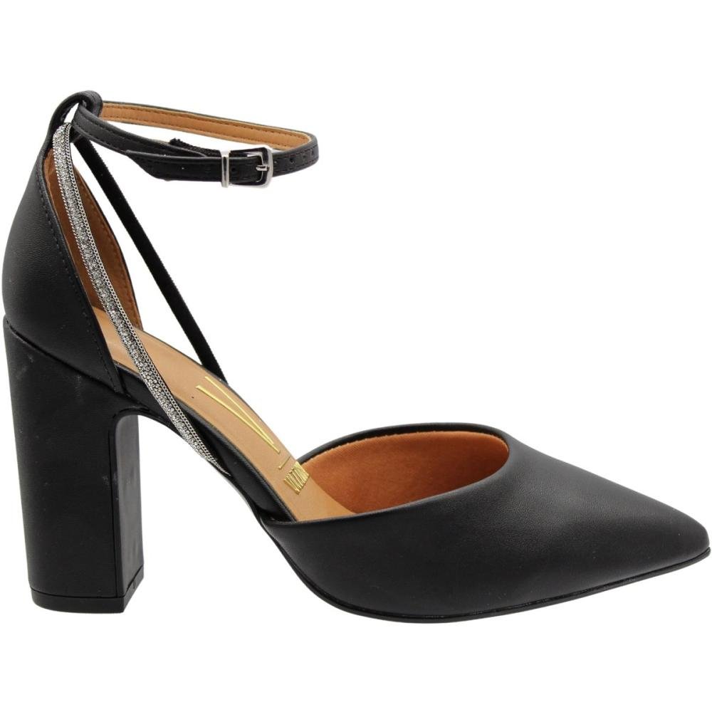 Sandália Salto Alto Vizzano Pelica Tira Com Strass Feminina