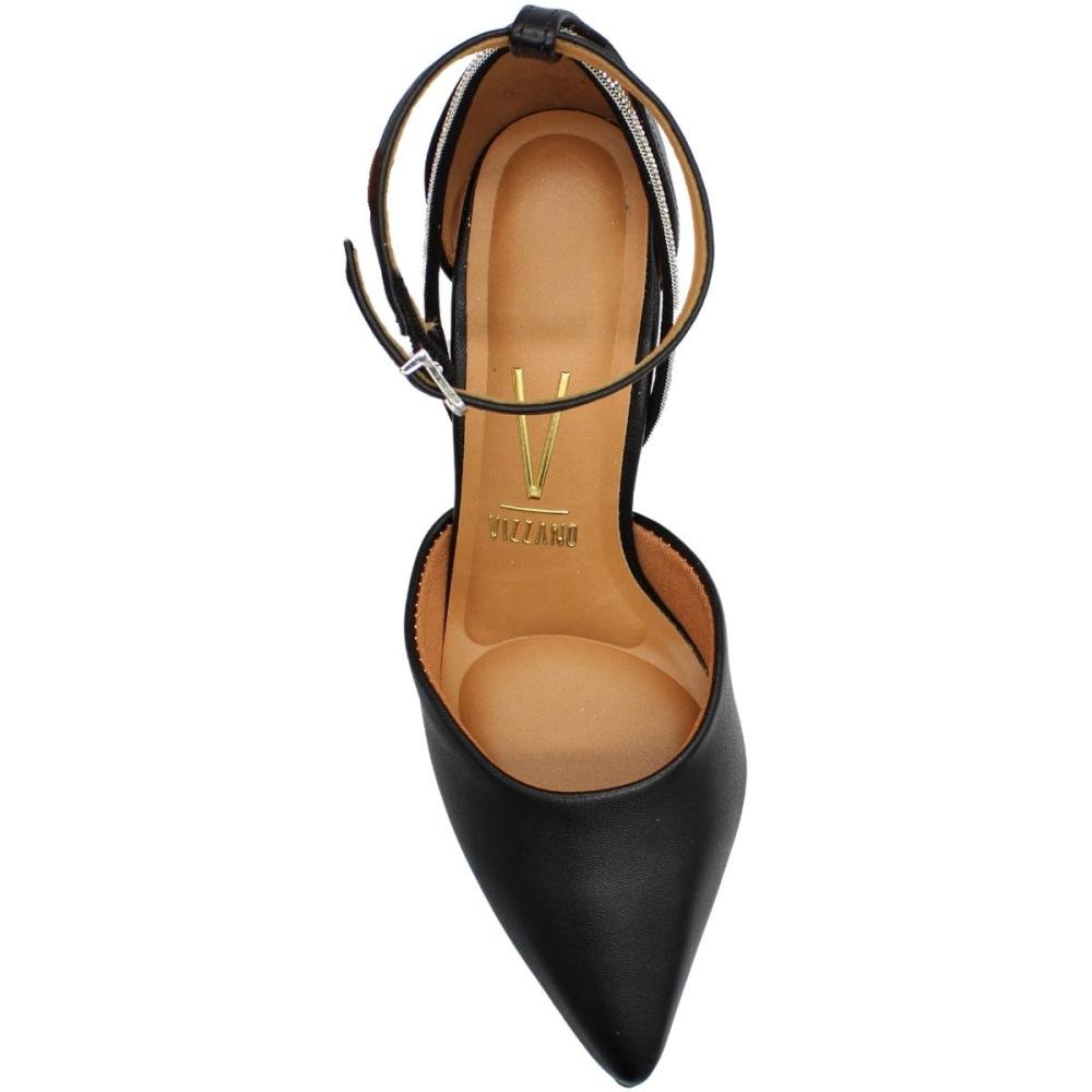 Sandália Salto Alto Vizzano Pelica Tira Com Strass Feminina Preto 4