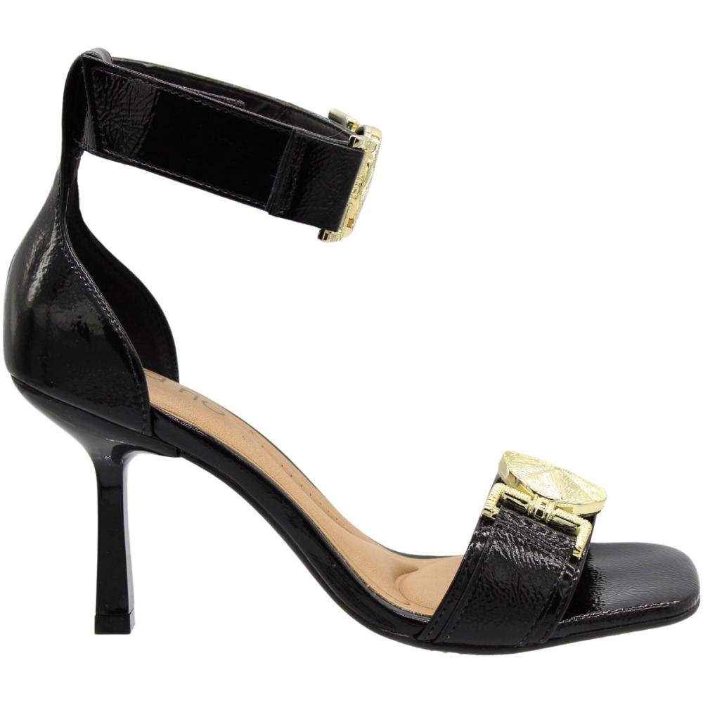 Sandália Salto Médio Beira Rio Adorno De Medalhões Feminina