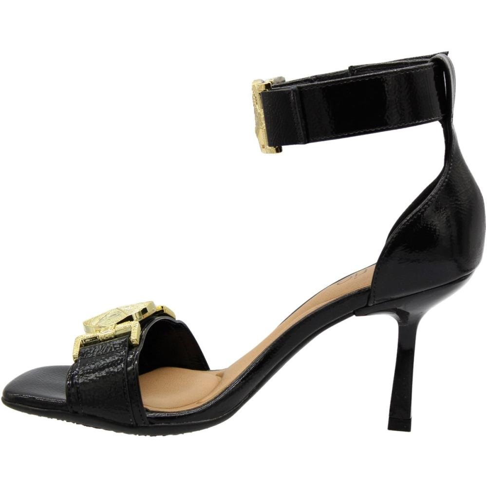 Sandália Salto Médio Beira Rio Adorno De Medalhões Feminina Preto 2